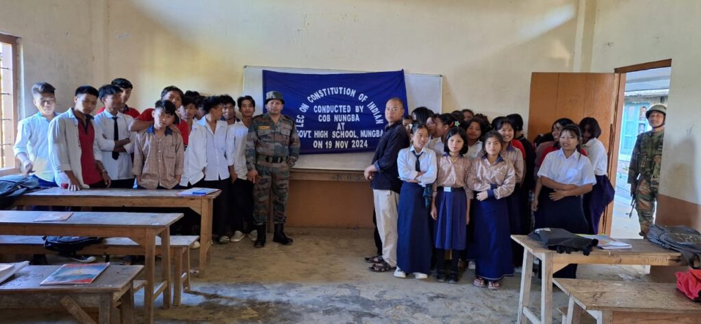 Assam Rifles Organizes Educational Lecture on the Indian Constitution for Students in Nungba, Manipur Assam Rifles Organizes Educational Lecture on the Indian Constitution for Students in Nungba, Manipur
