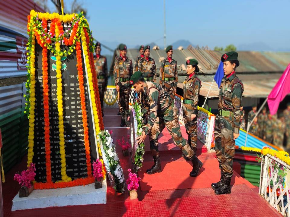 Assam Rifles Pays Tribute to Martyred Rifleman Surendar Lal Arya in Manipur. Assam Rifles Pays Tribute to Martyred Rifleman Surendar Lal Arya in Manipur.