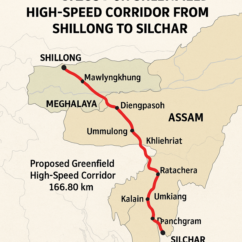 Union Cabinet Approves Rs 22,864 Cr Greenfield High-Speed Corridor from Shillong to Silchar