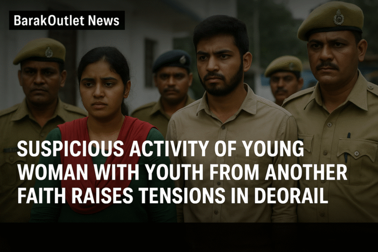 23-year-old Bishakha Padhiyar seen with a youth from a different faith, sparking tensions in Deorail.