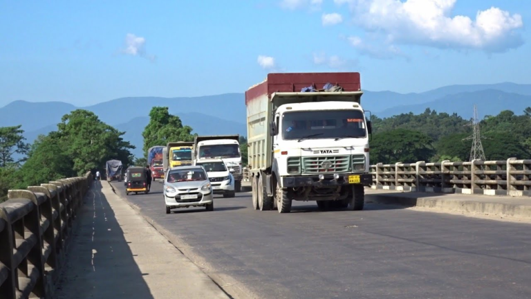 Image of Gaiman Bridge in Badarpur, Barak Valley, marked for structural repair and renovation under CRIF funding.
