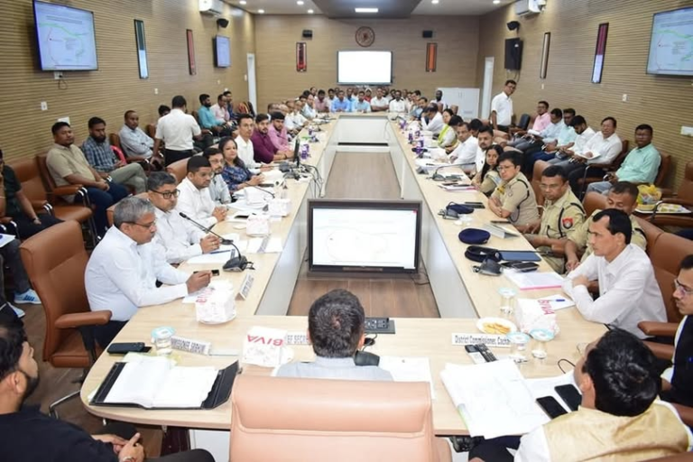 Stakeholders meeting chaired by Assam Chief Secretary at District Commissioner Office, Silchar, regarding Gammon Bridge closure.