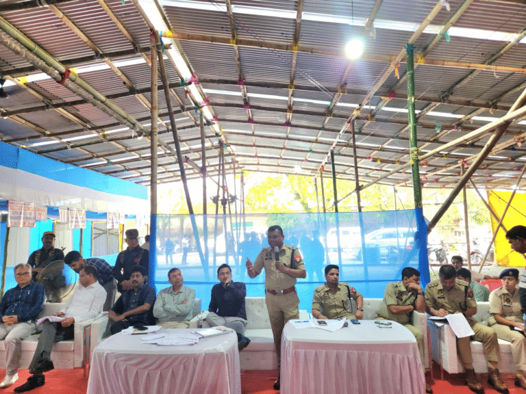 Superintendent of Police, Cachar, briefing zonal and sector officers during joint training session in Silchar.
