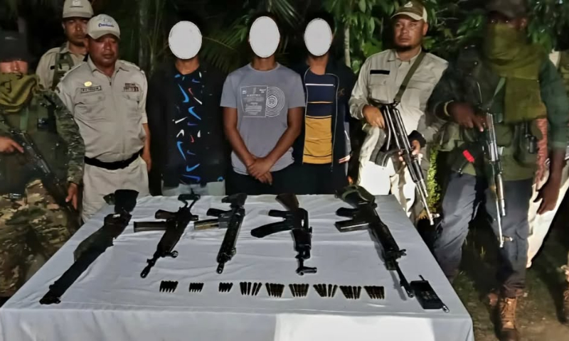 Security forces apprehend 11 KCP militants and confiscate weapons in Manipur. Security forces apprehend 11 KCP militants and confiscate weapons in Manipur.