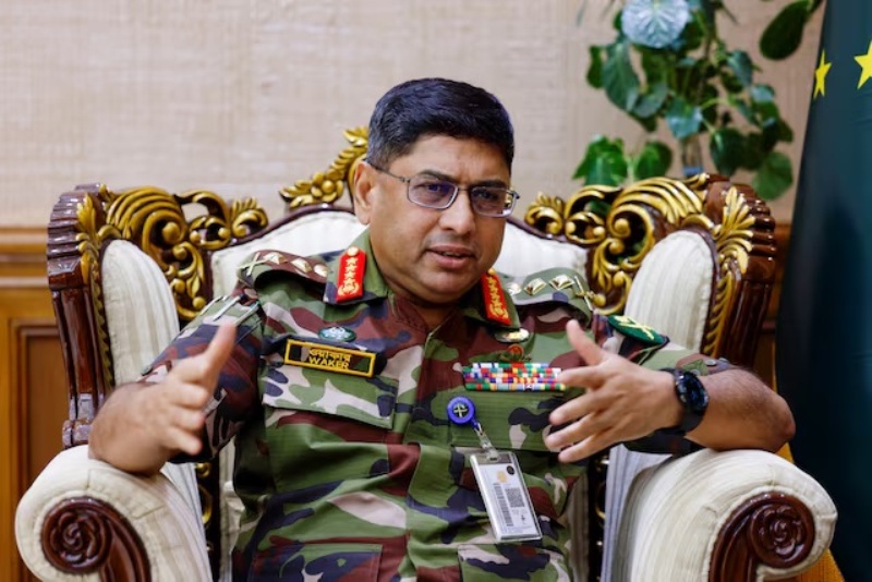 No bloodied hallway, Gen. Waker-uz-Zaman, the head of the Bangladesh Army, warns the Yunus-led interim government. No bloodied hallway, Gen. Waker-uz-Zaman, the head of the Bangladesh Army, warns the Yunus-led interim government.