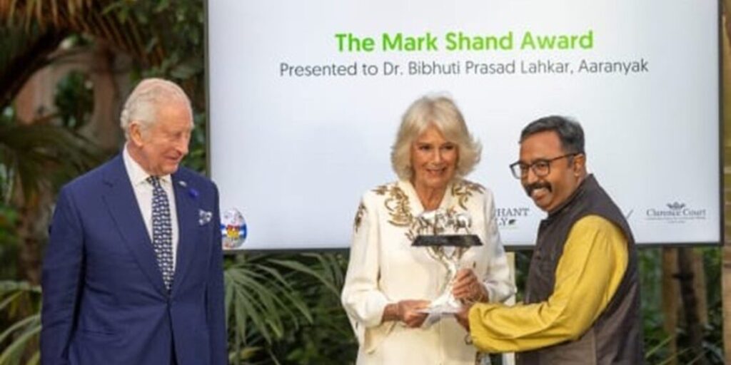 Queen Camilla presented Aaranyak with the Mark Shand Award in recognition of her work to conserve elephants. Queen Camilla presented Aaranyak with the Mark Shand Award in recognition of her work to conserve elephants.