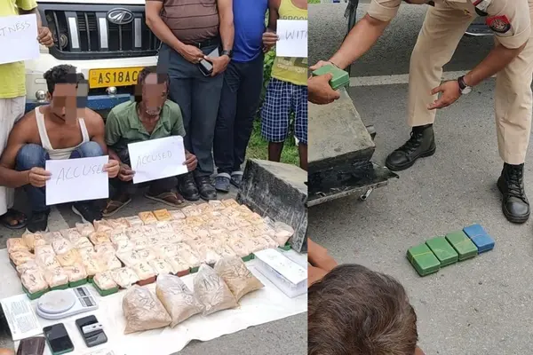 Cachar Police arrest suspected drug peddlers with seized heroin and opium in Salchapra, Silchar