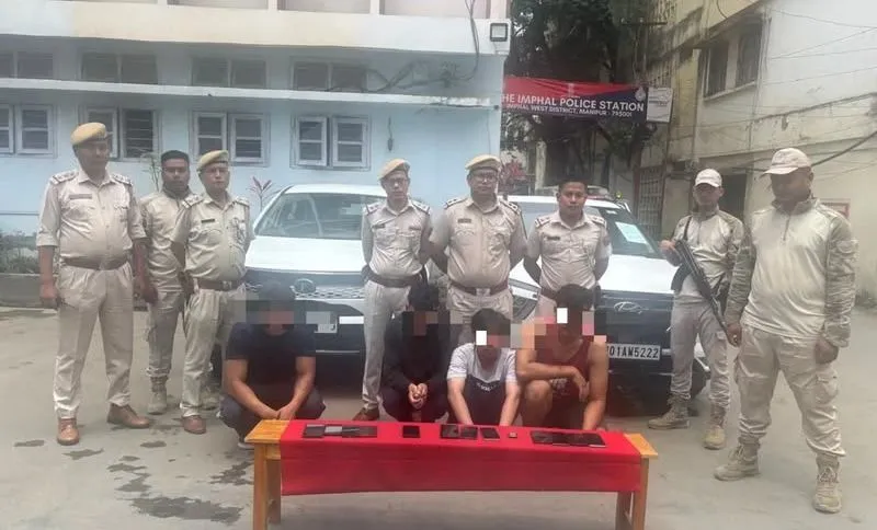 Four people are being held in connection with a Rs 5.5 lakh mobile snatching case in Manipur. Four people are being held in connection with a Rs 5.5 lakh mobile snatching case in Manipur.