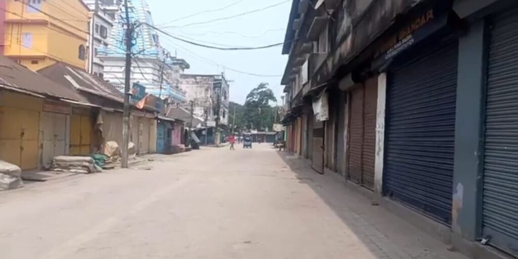 In Dhubri, Assam, prohibition orders are enforced due of intercommunal conflicts. In Dhubri, Assam, prohibition orders are enforced due of intercommunal conflicts.