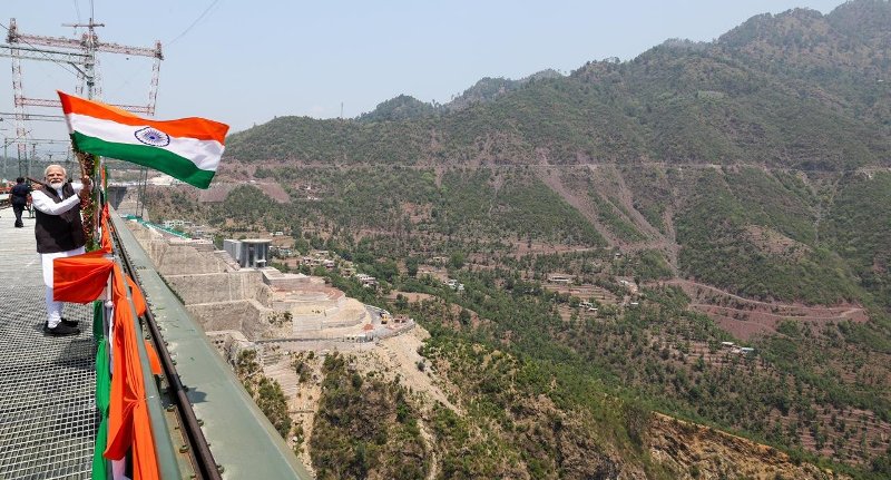 In Jammu & Kashmir, PM Modi opens the tallest rail bridge in the world across the Chenab River. In Jammu & Kashmir, PM Modi opens the tallest rail bridge in the world across the Chenab River.
