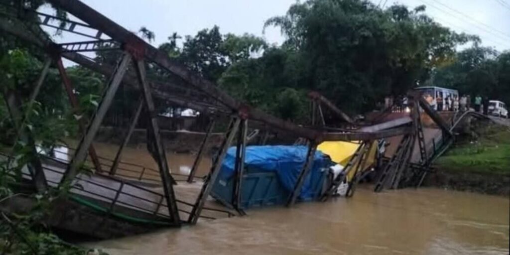 Repaired Assam bridge collapses month after reopening, injures two Repaired Assam bridge collapses month after reopening, injures two