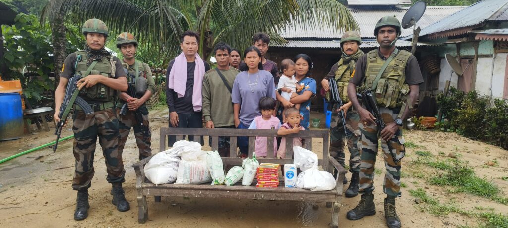 ASSAM RIFLES EXTENDS HUMANITARIAN AID AND DISASTER RELIEF IN FLOOD AND LANDSLIDE-AFFECTED AREAS OF MANIPUR ASSAM RIFLES EXTENDS HUMANITARIAN AID AND DISASTER RELIEF IN FLOOD AND LANDSLIDE-AFFECTED AREAS OF MANIPUR