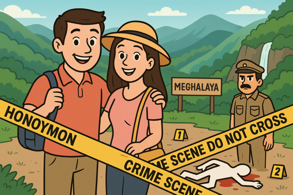 Meghalayan honeymoon turns murder: Police find murder weapon, wife still unaccounted for. Meghalayan honeymoon turns murder: Police find murder weapon, wife still unaccounted for.
