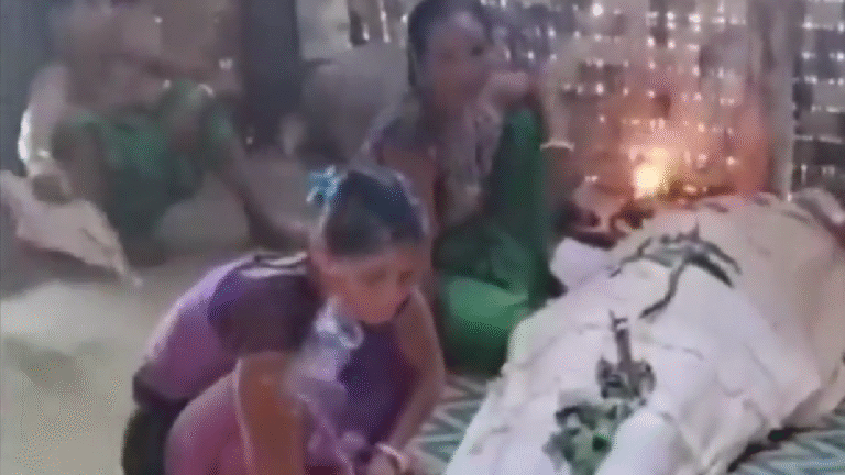 Grieving family after snakebite death of girl in Kanakpur, Lakhipur Assam