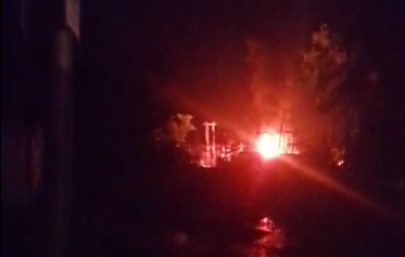 Firefighters attempt to control a massive blaze at Pangram DSS substation engulfing PTR-1 to PTR-3