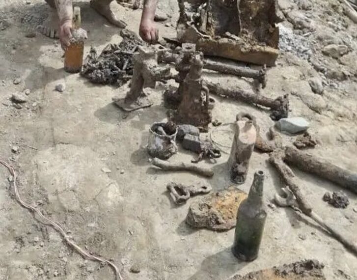 Relics from World War II discovWWII artefacts discovered while building in Imphal West, Manipur.