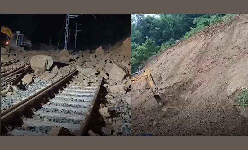 Assam: In Dima Hasao, a landslip interrupts rail services once more Assam: In Dima Hasao, a landslip interrupts rail services once more