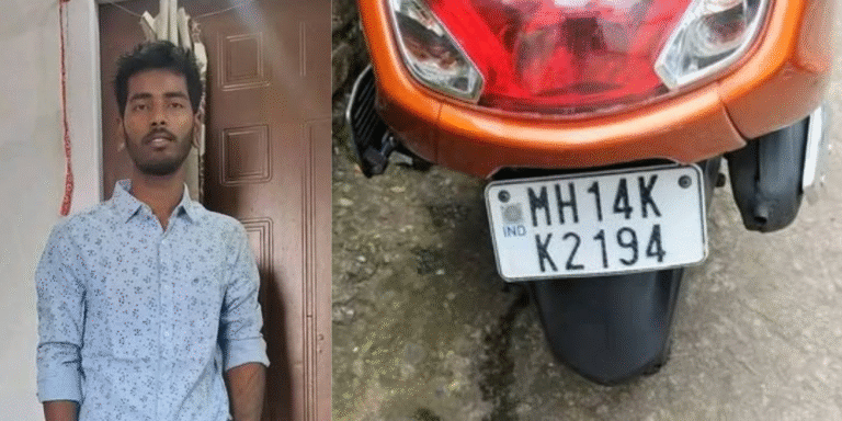 Missing person Nihar Chandra Nath and the orange scooter (MH14K K2194) he was riding from Guwahati to Silchar