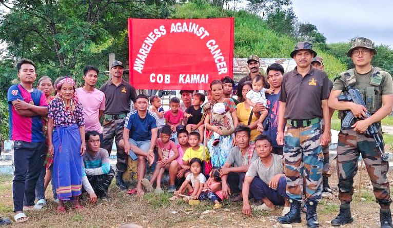 ASSAM RIFLES CONDUCTS CANCER AWARENESS CAMPAIGN IN KAIMAI, TAMENGLONG DISTRICT
