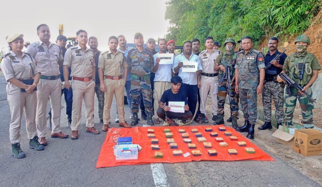 ASSAM RIFLES SEIZES HEROIN WORTH ₹3 CRORES IN CACHAR DISTRICT, ASSAM