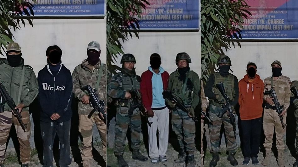 In separate operations, Manipur police apprehend three militants and retrieve weapons.