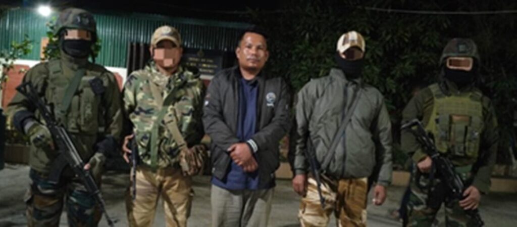 In Manipur, Assam Rifles detain an active PLA member. In Manipur, Assam Rifles detain an active PLA member.